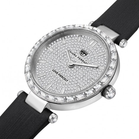 Orologio Chiara Ferragni Solo Tempo Donna Lady Like 34 mm Acciaio Silver Black Pelle R1951103501