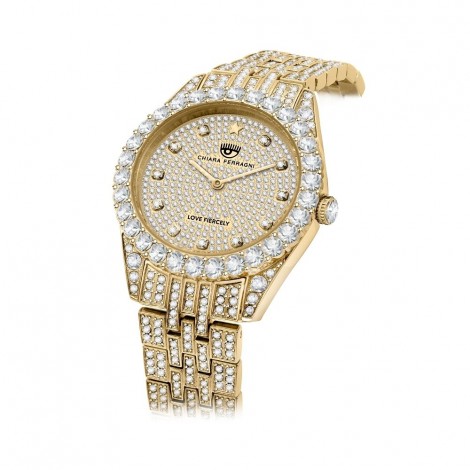 Orologio Chiara Ferragni Solo Tempo Donna Everyday 32 mm Gold White Cristalli R1953100507