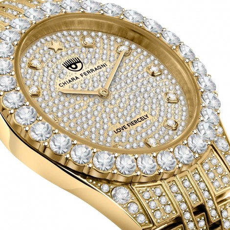 Orologio Chiara Ferragni Solo Tempo Donna Everyday 32 mm Gold White Cristalli R1953100507