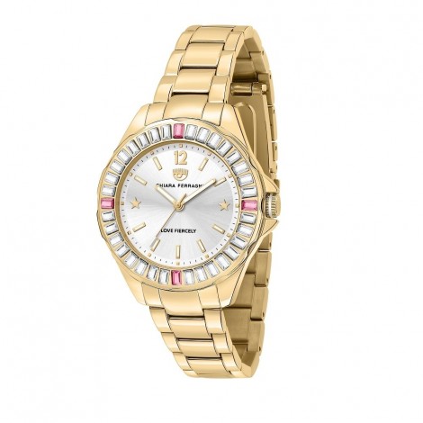 Orologio Chiara Ferragni Solo Tempo Donna Sport Baguette 36 mm Silver Acciaio Gold Pink R1953101502