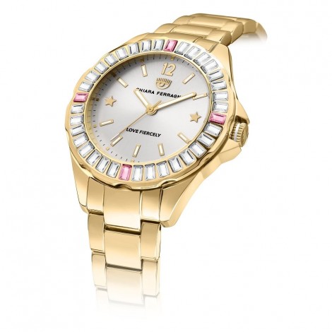 Orologio Chiara Ferragni Solo Tempo Donna Sport Baguette 36 mm Silver Acciaio Gold Pink R1953101502