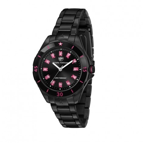 Orologio Chiara Ferragni Solo Tempo Donna Sport Ceramic 36 mm Silver Acciaio Nero Pink R1953101505