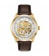 Orologio Solo Tempo Uomo Bulova Sutton Scheleton Automatic Acciaio Silver Pelle Marrone Gold 97A138