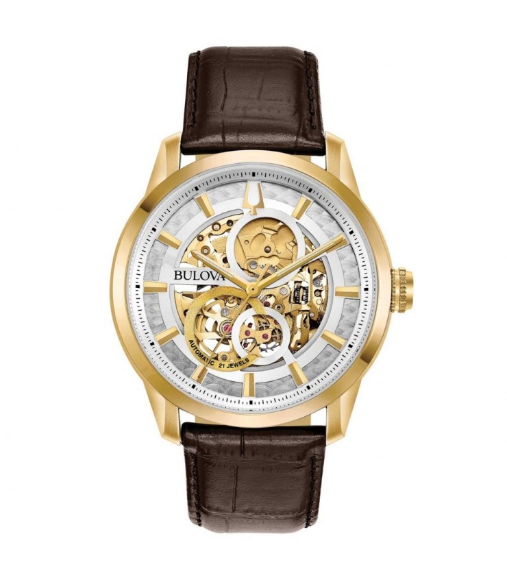 Bulova Clipper Orologio Uomo Automatico - Cassa In Acciaio 42 Mm, Quadrante Con Indici A Tacche, Cinturino In Acciaio - Referenza 96C132