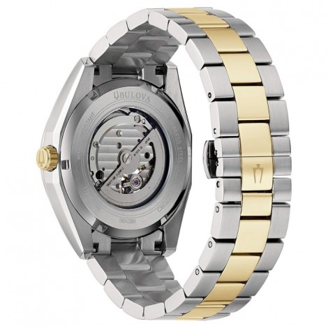 Orologio Solo Tempo Uomo Bulova Surveyor Mecha Acciaio Silver Gold 98A284