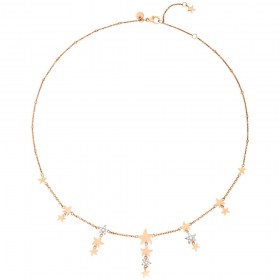 Collana Dodo Stellina Preziosa 9KT Oro Rosa Diamanti 0,15 Ct DCC1005STARDB09R42