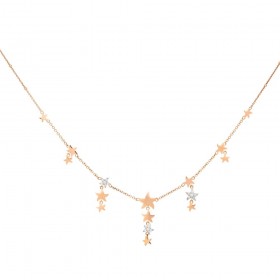 Collana Dodo Stellina Preziosa 9KT Oro Rosa Diamanti 0,15 Ct DCC1005STARDB09R42