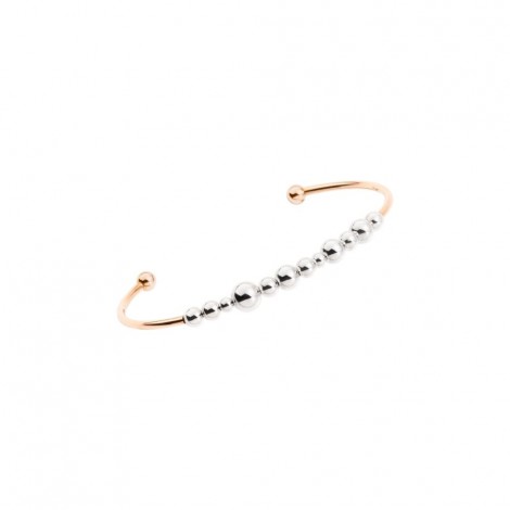 Bracciale Dodo Cuff Bollicine in Argento e Oro Rosa