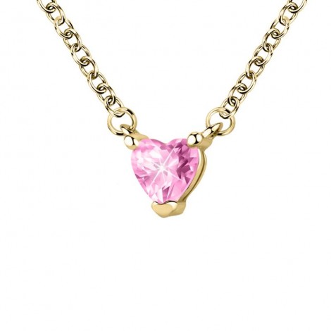 Collana Chiara Ferragni Donna Diamond Heart 38-4 cm Placcato Oro 18 Kt Zircone Pink J19AUV06