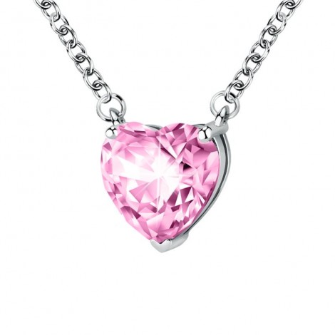 Collana Chiara Ferragni Donna Diamond Heart 38-4 cm Silver Zirconi Pink J19AUV07