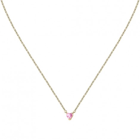 Collana Chiara Ferragni Donna Diamond Heart 38-4 cm Placcato Oro 18 Kt Zircone Pink J19AUV06