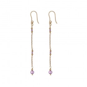 Orecchini Pendenti Donna Alisia Jupiter Long Argento 925 Gold Ametista AL1581
