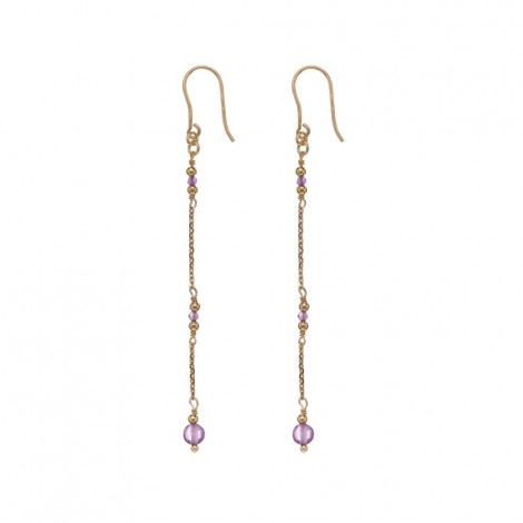 Orecchini Pendenti Donna Alisia Jupiter Long Argento 925 Gold Ametista AL1581