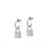 Orecchini Morellato Donna Collezione Abbraccio Cerchi Pendenti Lucchetti Acciaio Silver Cristalli Bianchi SAUB08