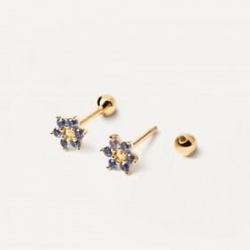PDPAOLA Orecchini Les Petites Indigo Peony Gold AR01-348-U