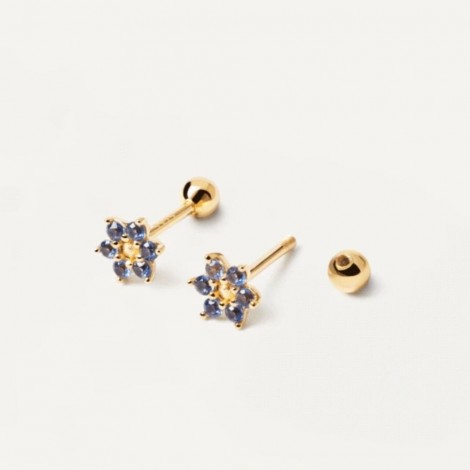 PDPAOLA Orecchini Les Petites Indigo Peony Gold AR01-348-U