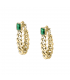 Orecchini Chiara Ferragni Donna Chain 48 mm Placcati Oro Giallo 18 Kt Zircone Green Silver J19AUW32