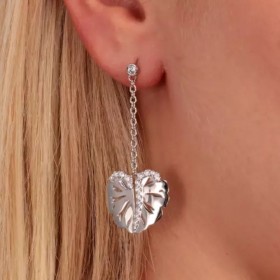 Orecchini Donna Morellato Ninfea Argento 925 Foglia Cristalli SAUE03