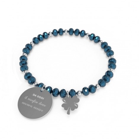 Bracciale Donna 10 Buoni Propositi Crystal Blu "Da oggi il meglio deve ancora venire" B5251/BL