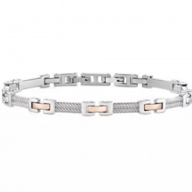 Bracciale Uomo Morellato Cross Silver Oro Rosa SKR37