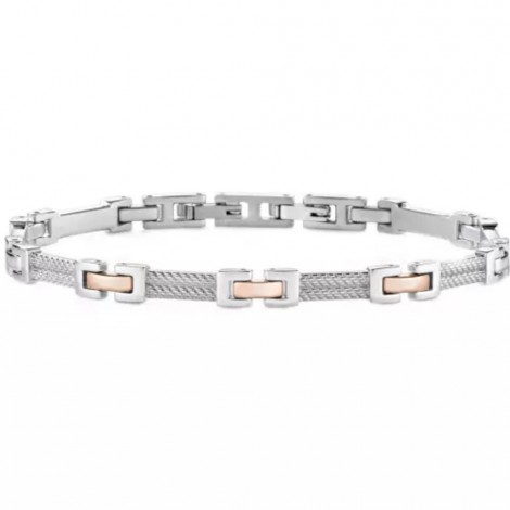 Bracciale Uomo Morellato Cross Silver Oro Rosa SKR37