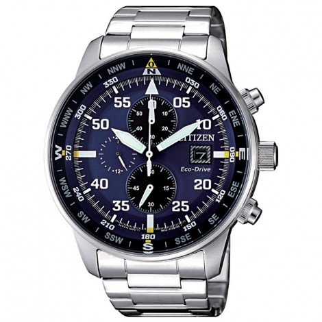 Orologio Uomo Citizen Aviator Acciaio Blu Silver CA0690-88L