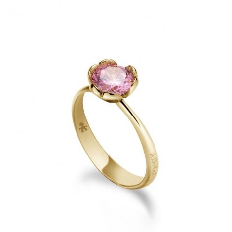 Anello Donna Le Bebé Lovely Oro Giallo 9 Kt Quarzo Rosa LBB600-16