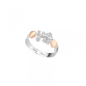 Anello Donna Lebebé Girocuore Sagome Oro 18kt Diamanti 0,08ct LBB113