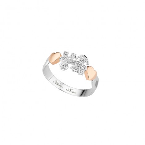 Anello Donna Lebebé Girocuore Bimbo Bimba Oro 18kt Diamanti 0,08ct LBB113