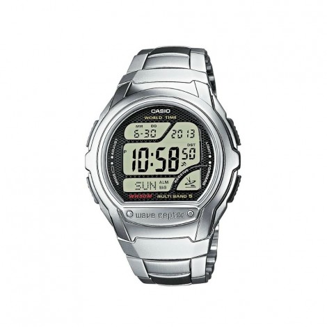 Orologio Radio Controllato Casio Acciaio Silver Nero WV58DE-1AVEG