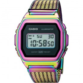 Casio Vintage Acciaio Nero Multicolor A1000PRW-1ER Orologio