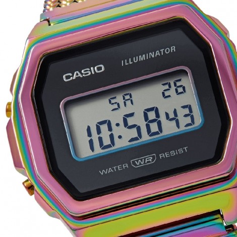 Casio Vintage Acciaio Nero Multicolor A1000PRW-1ER Orologio