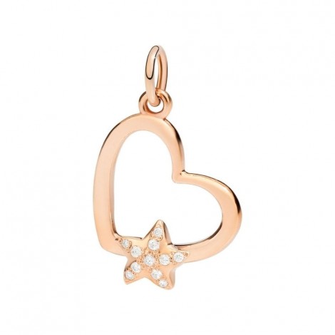 Dodo Ciondolo Cuore/Stella Oro Rosa 9Kt e Diamanti DMCUT/ST/9/B/K