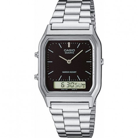 Casio Digitale Vintage Collection Acciaio Silver Nero AQ-230A-1DMQYES Orologio Donna