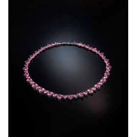 Collana Chiara Ferragni Edizione Limitata Infinity Love Diamond Heart  Silver Zirconi Rosa J19AUV37