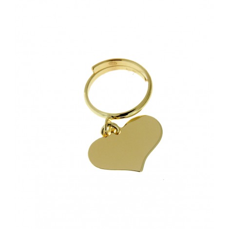 Anello Donna Raggi Cuore Pendente Argento Gold