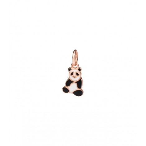 Charm Dodo Panda Oro Rosa 9kt Smalto Bianco Nero