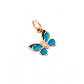 Ciondolo Farfalla Prezioso Collezione Farfalla Dodo Oro Rosa 9kt Smalto Blu
