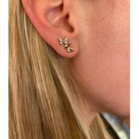 Orecchino Dodo Collezione Farfalla Oro Rosa 9kt Diamanti 0,04 ct