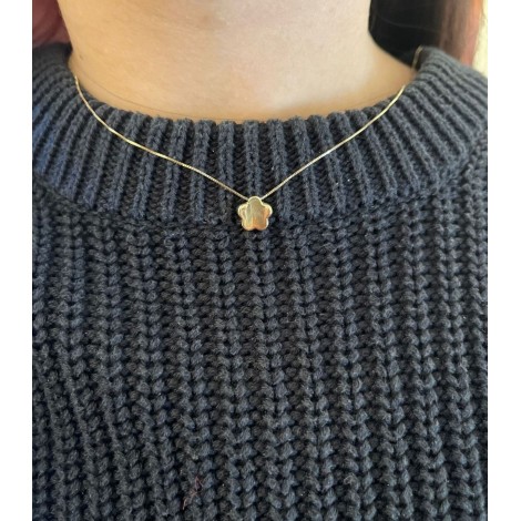 Collana Raggi in Oro Giallo 9kt con Ciondolo Fiore Bombato