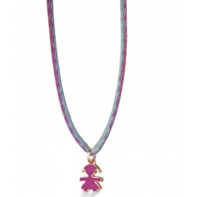 Collana Le Bebé Mini Sagoma Bimba Oro Rosa Smalto Viola LBB055-VIO