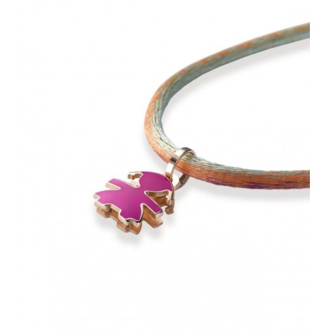 Collana Le Bebé Mini Sagoma Bimba Oro Rosa Smalto Viola LBB055-VIO