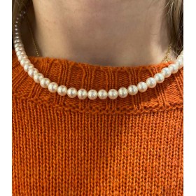 Collana Miluna Perle Diametro 5mm E Oro Bianco 18kt