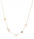 Collana Dodo Collezione Farfalla Oro Rosa 9kt Diamanti 0.04 ct Zaffiri 0.05 ct 42 cm
