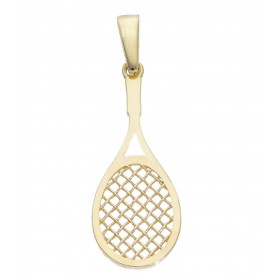 Ciondolo Raggi Racchetta Da Tennis Oro Giallo 9Kt