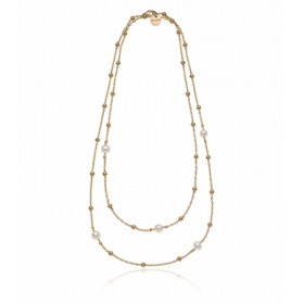 Unoaerre Fashion Jewellery Bronzo Dorato Collana Lunga Donna Perle Naturali