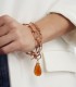 Unoaerre Fashion Jewellery Bronzo Rosa Bracciale Cristallo Arancione Donna