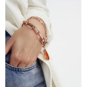 Unoaerre Fashion Jewellery Bronzo Rosa Bracciale Cristallo Arancione Donna