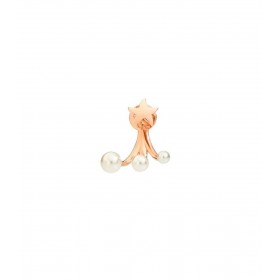 Orecchino Piercing Dodo Collezione Stellina Oro Rosa 9kt Tre Perle Di Cristallo SX