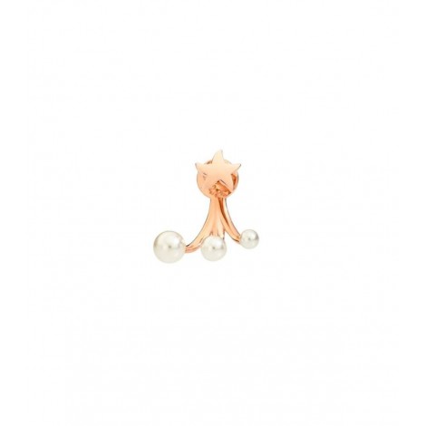 Orecchino Piercing Dodo Collezione Stellina Oro Rosa 9kt Tre Perle Di Cristallo SX